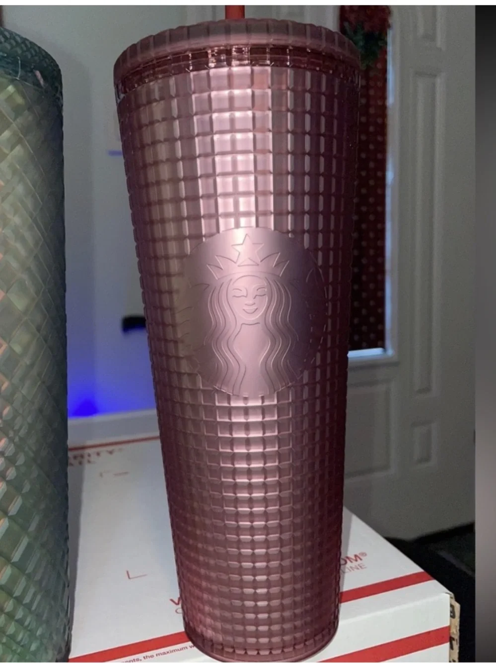 Starbucks ruby/cinnamon grid tumbler